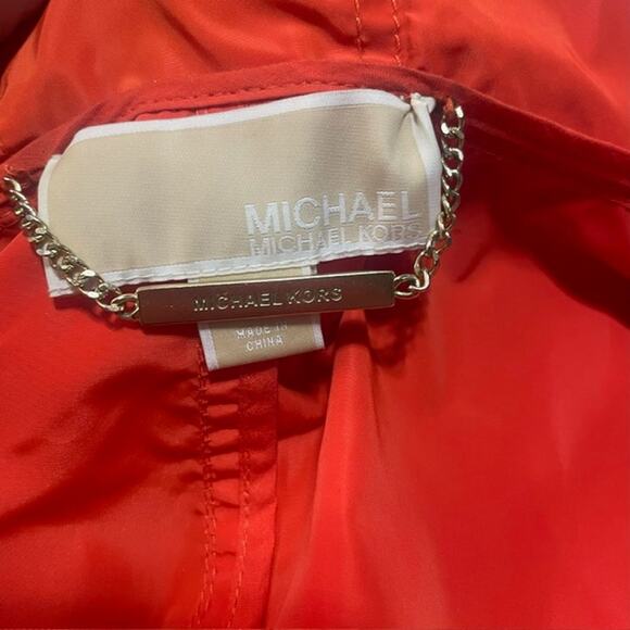 Michael Kors Wind Breaker Jacket with Hood Orange Size Small - Picture 4 of 11